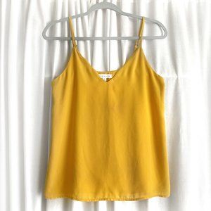 Women's top, dark yellow color polyester, size S. Spaghetti straps